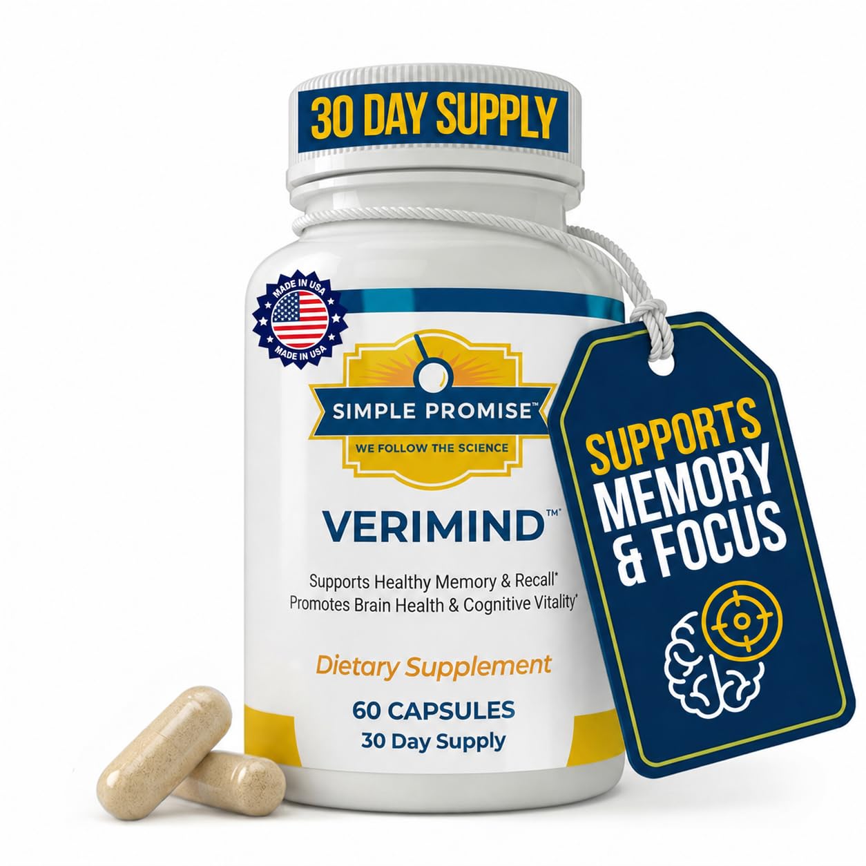 Simple Promise Verimind Brain Supplement Capsules, 60 Count