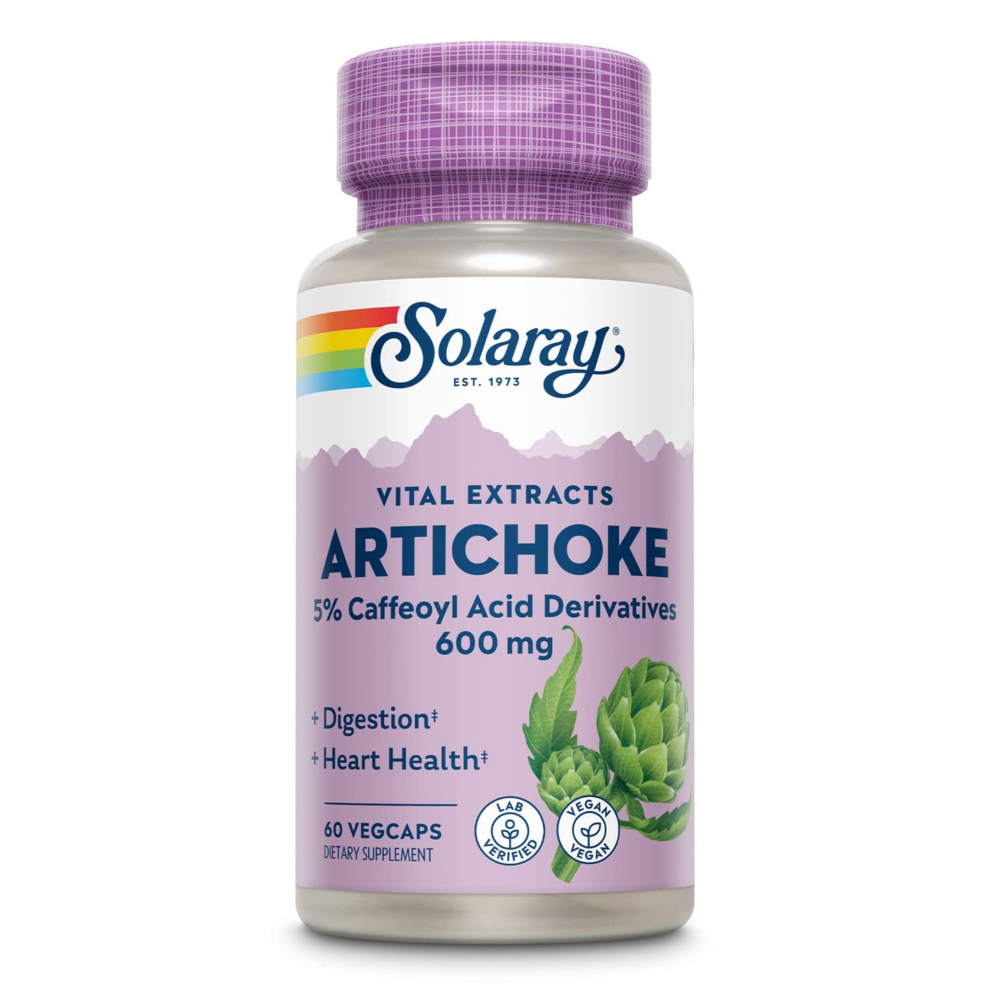 SOLARAY Artichoke Leaf Extract 600 mg Capsules, 60 Count