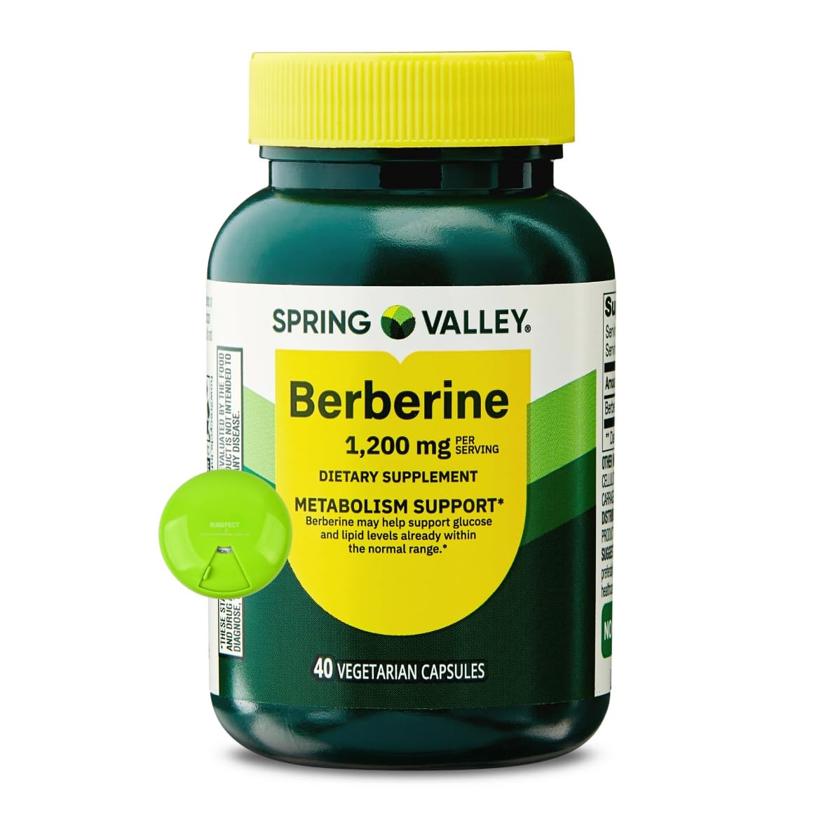 SUREFECT Berberine 1200 mg Capsules, 40 Count