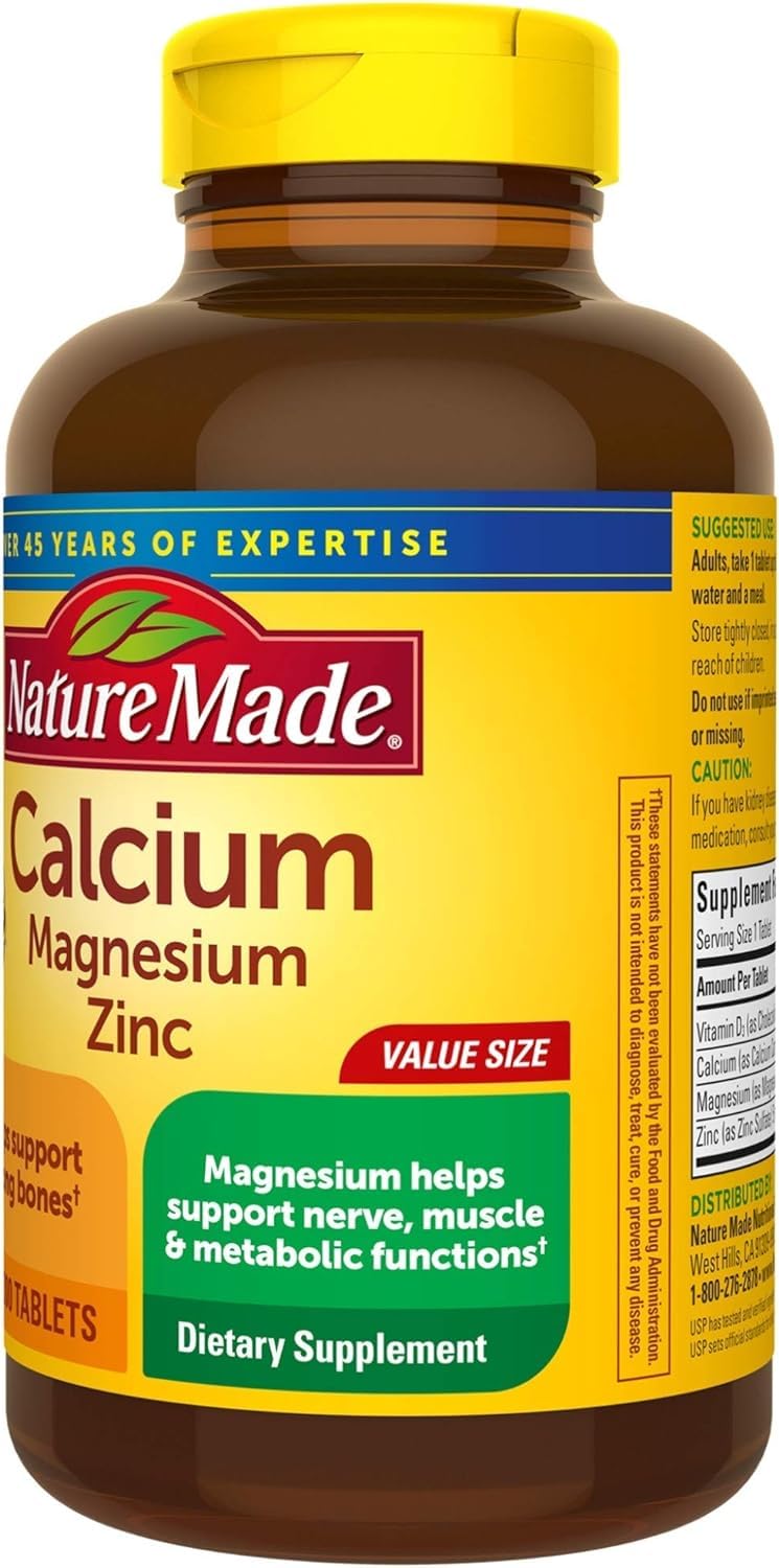 Nature Made Calcium, Magnesium & Zinc with Vitamin D Tablets, 900 Tablets