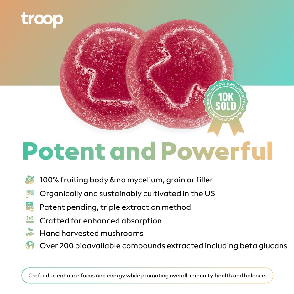 Troop Daily Super 6 Mushroom Blend with Reishi 120 Gummies