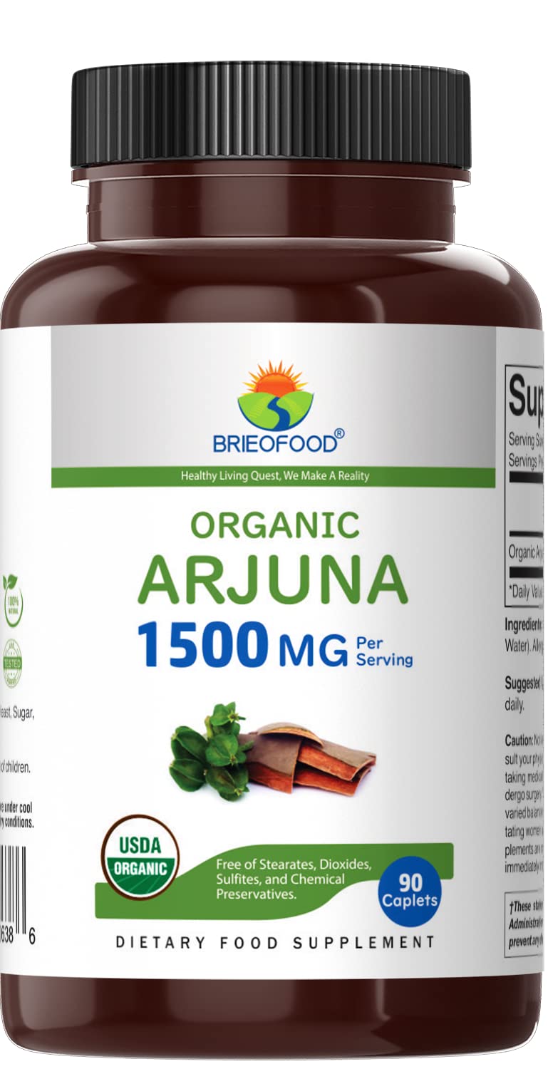 Brieofood Organic Arjuna 1500mg, 90 Tablets