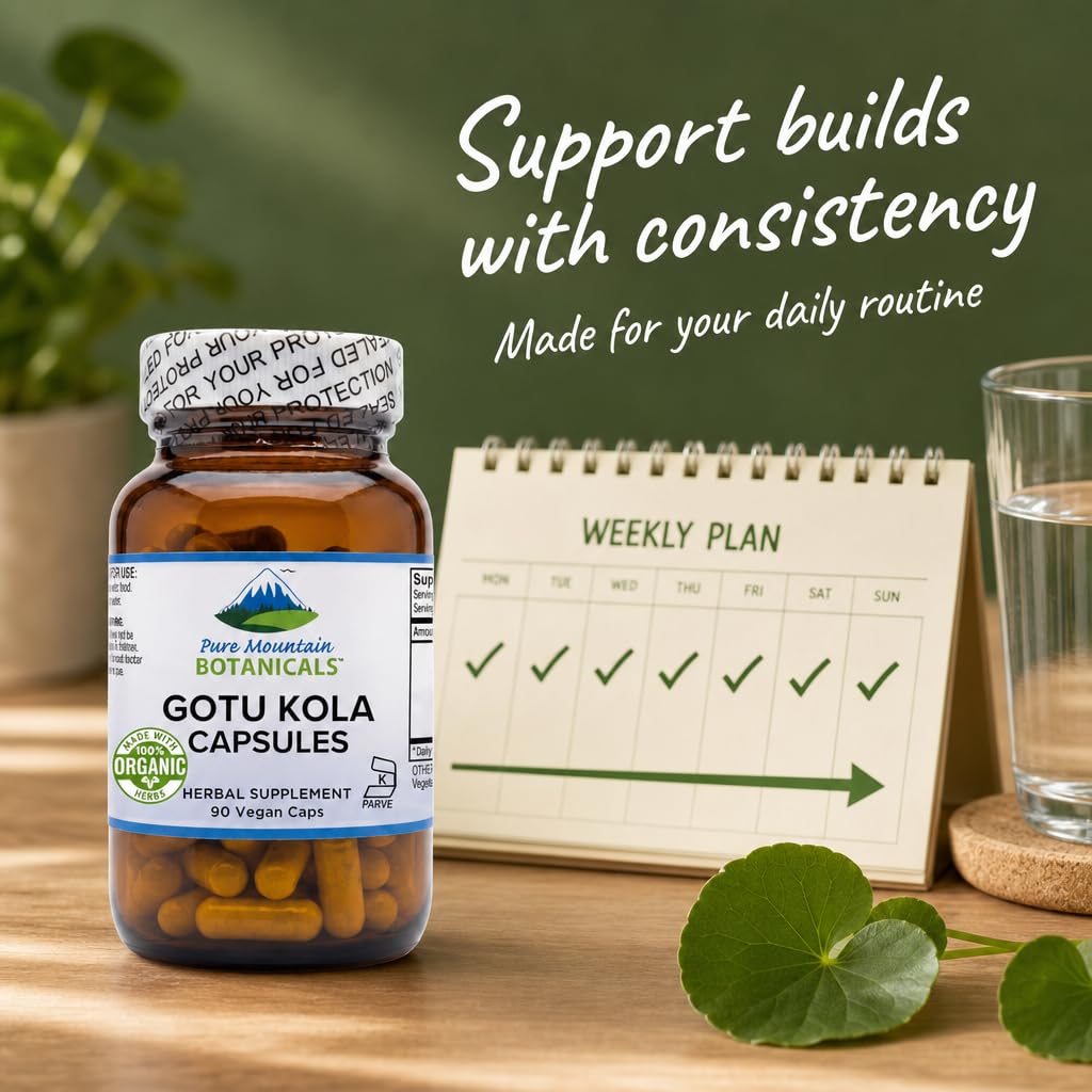 Pure Mountain Botanicals Gotu Kola Capsules, 90 Count