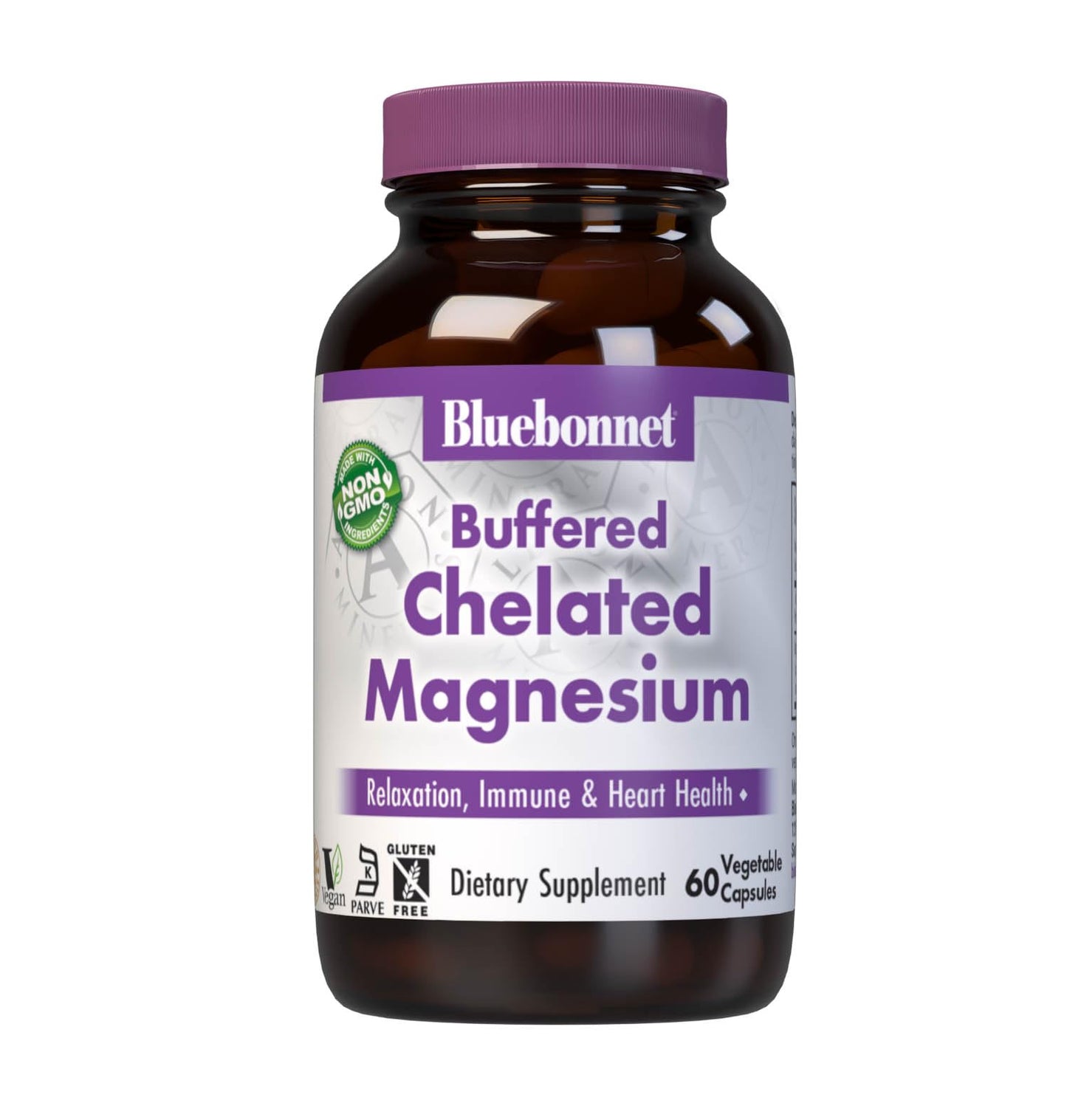 BlueBonnet Albion Buffered Chelated Magnesium 200 mg Capsules, 60 Capsules