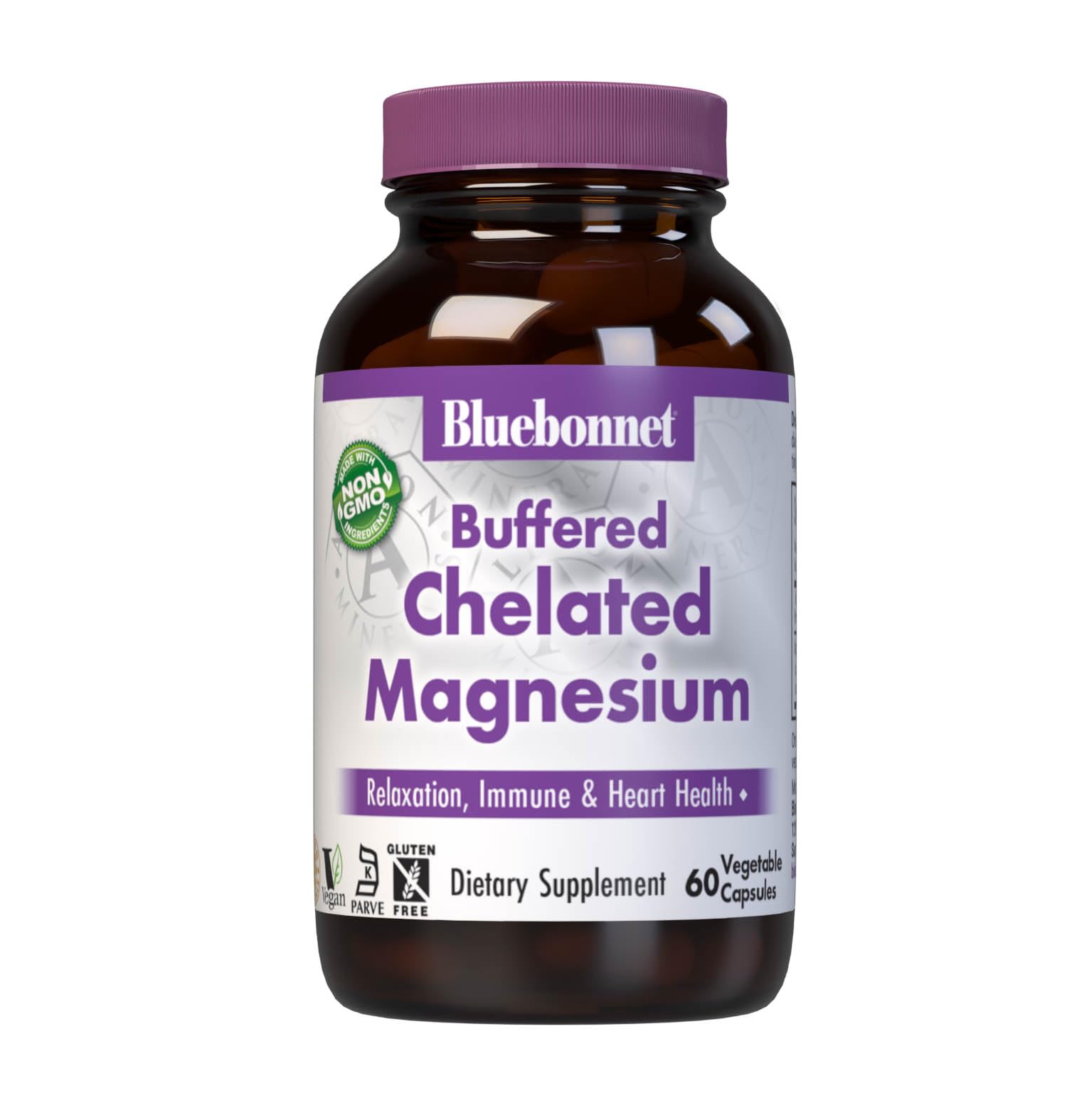 BlueBonnet Albion Buffered Chelated Magnesium 200 mg Capsules, 60 Capsules