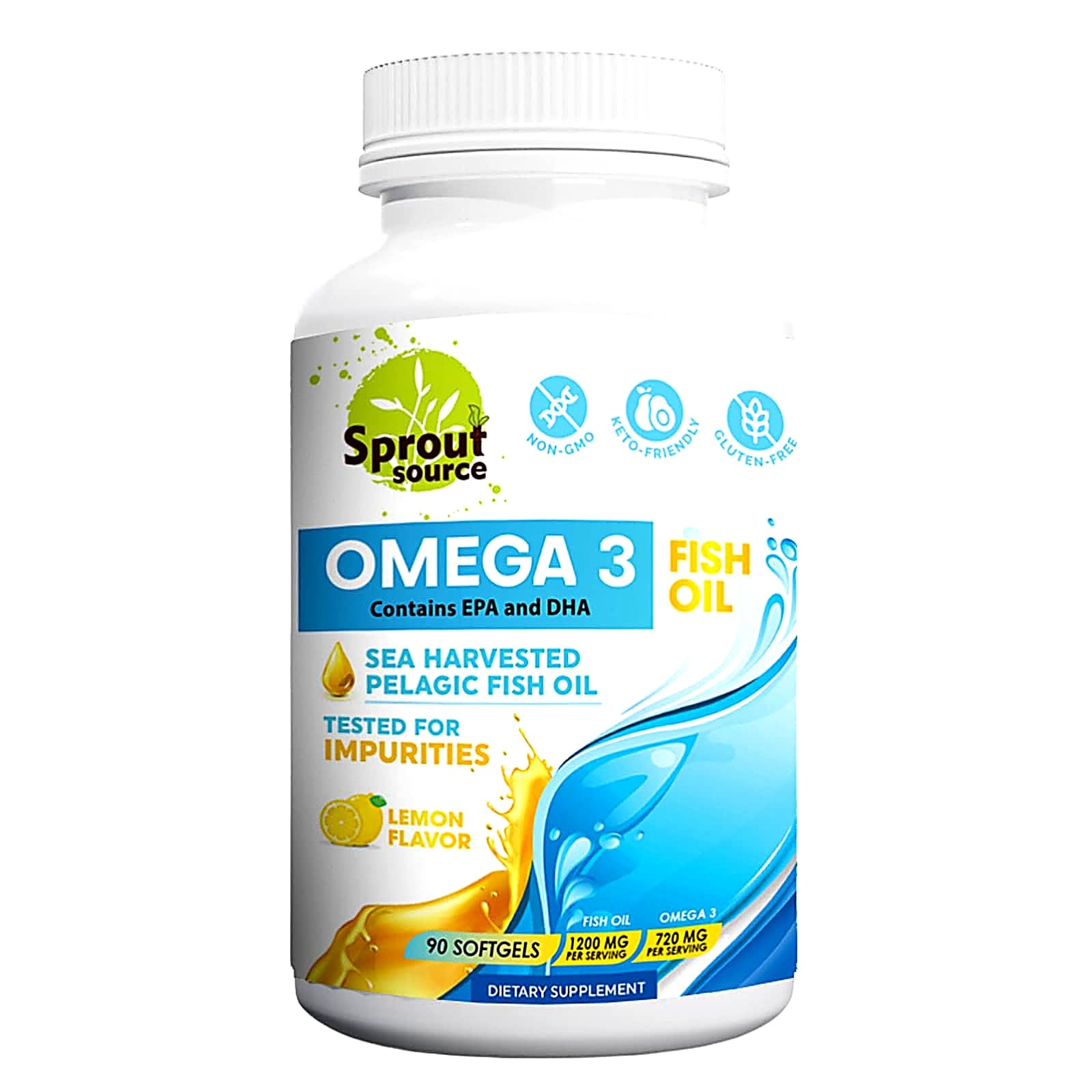 Sprout Source Omega-3 Fish Oil Softgels 90 Count