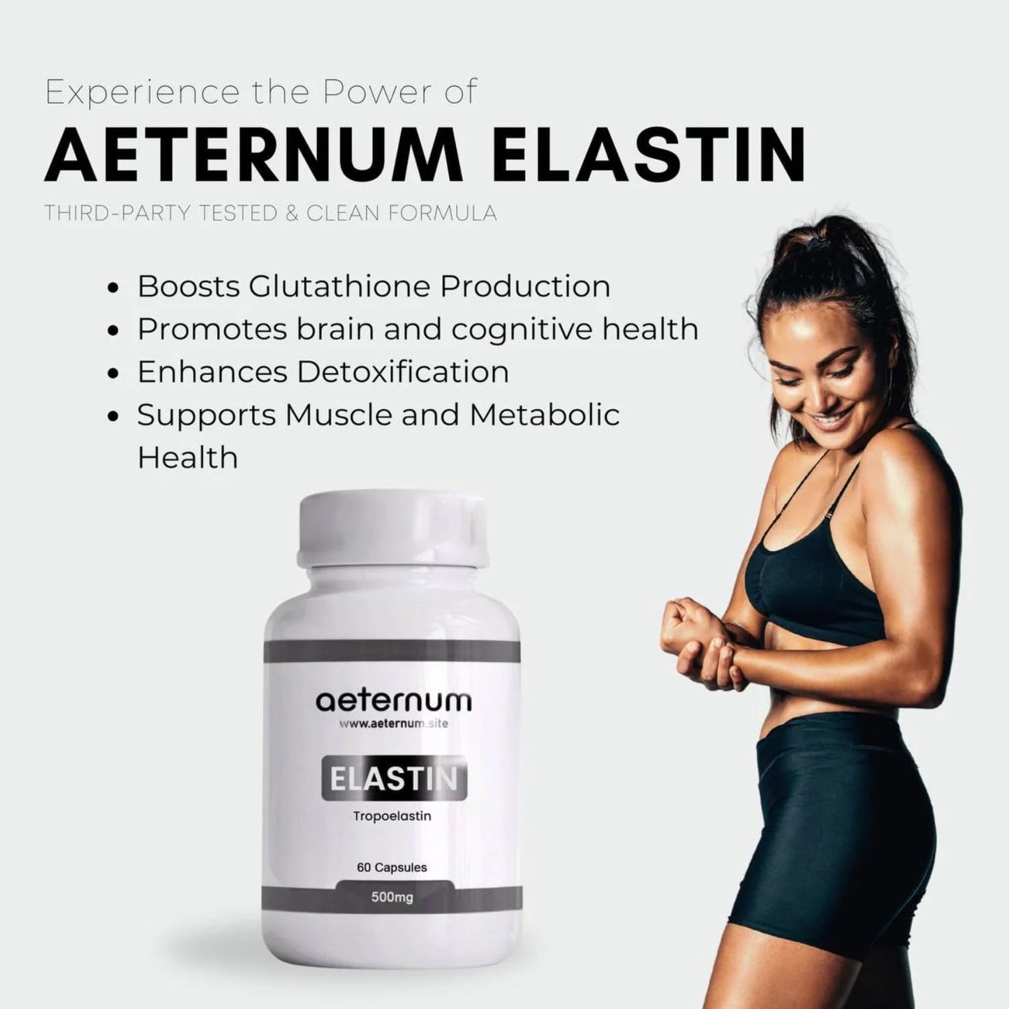 aeternum Elastin Supplement 500mg Capsule, 180 Capsules