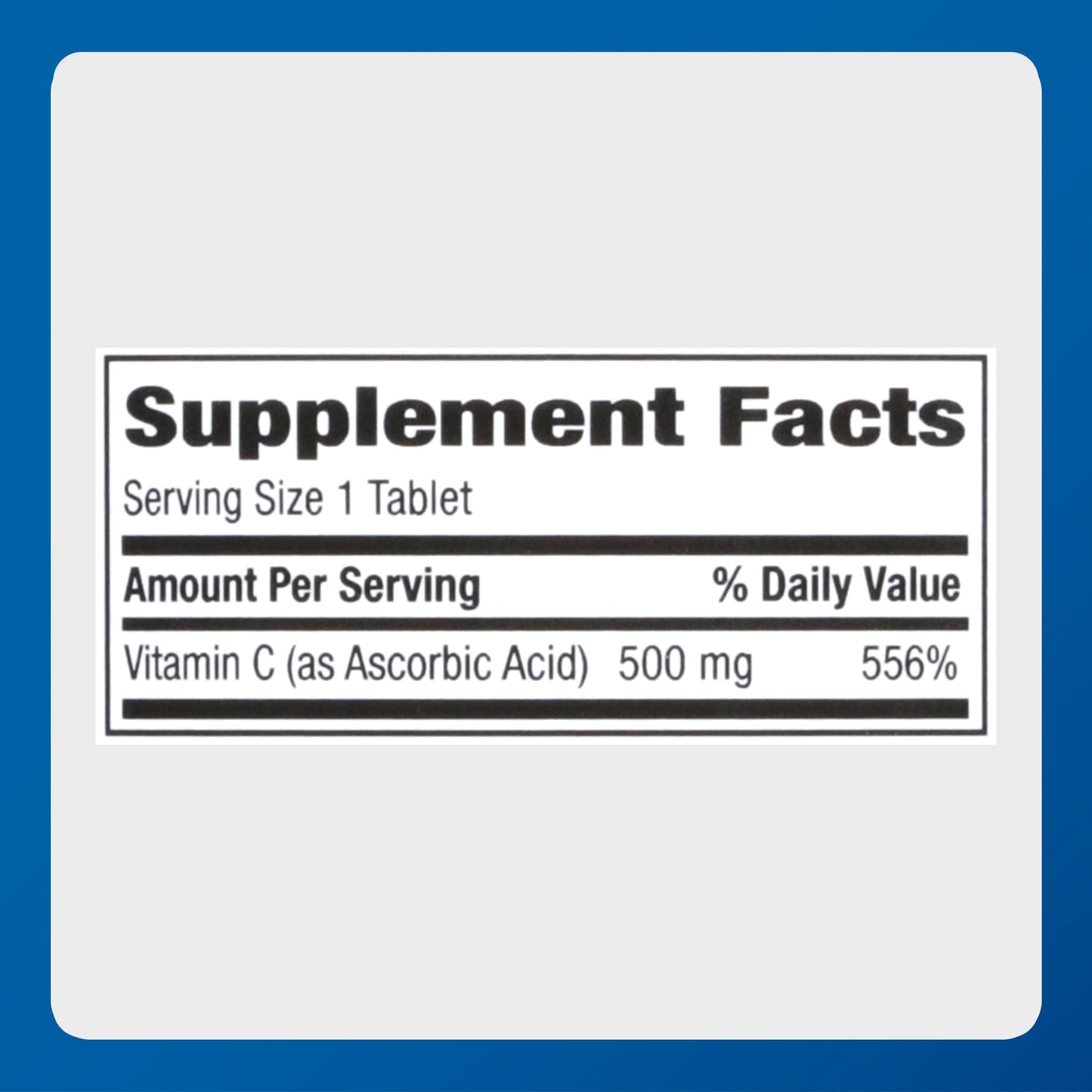 MAJOR Vitamin C-500 mg Ascorbic Acid Tablets, 1000 Tablets