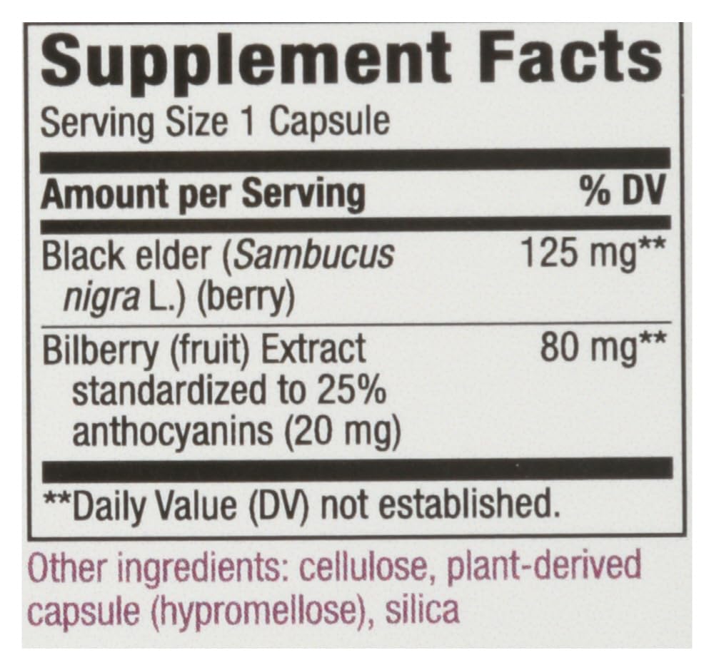 Nature's Way Bilberry Standard Extract Capsules 60 Count