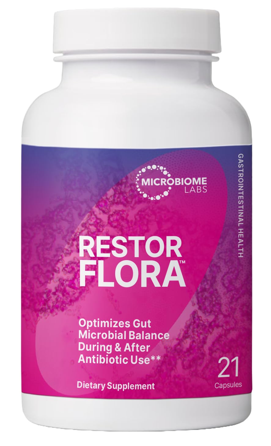 Microbiome Labs RestorFlora Probiotic Capsule, 21 Count