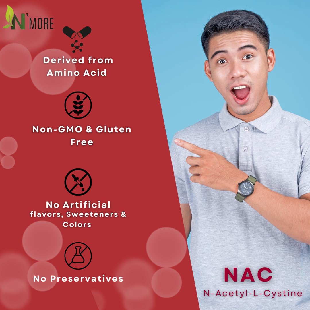 N'More N-Acetyl-Cysteine (NAC) 600mg Capsule, 60 Veggie Capsules