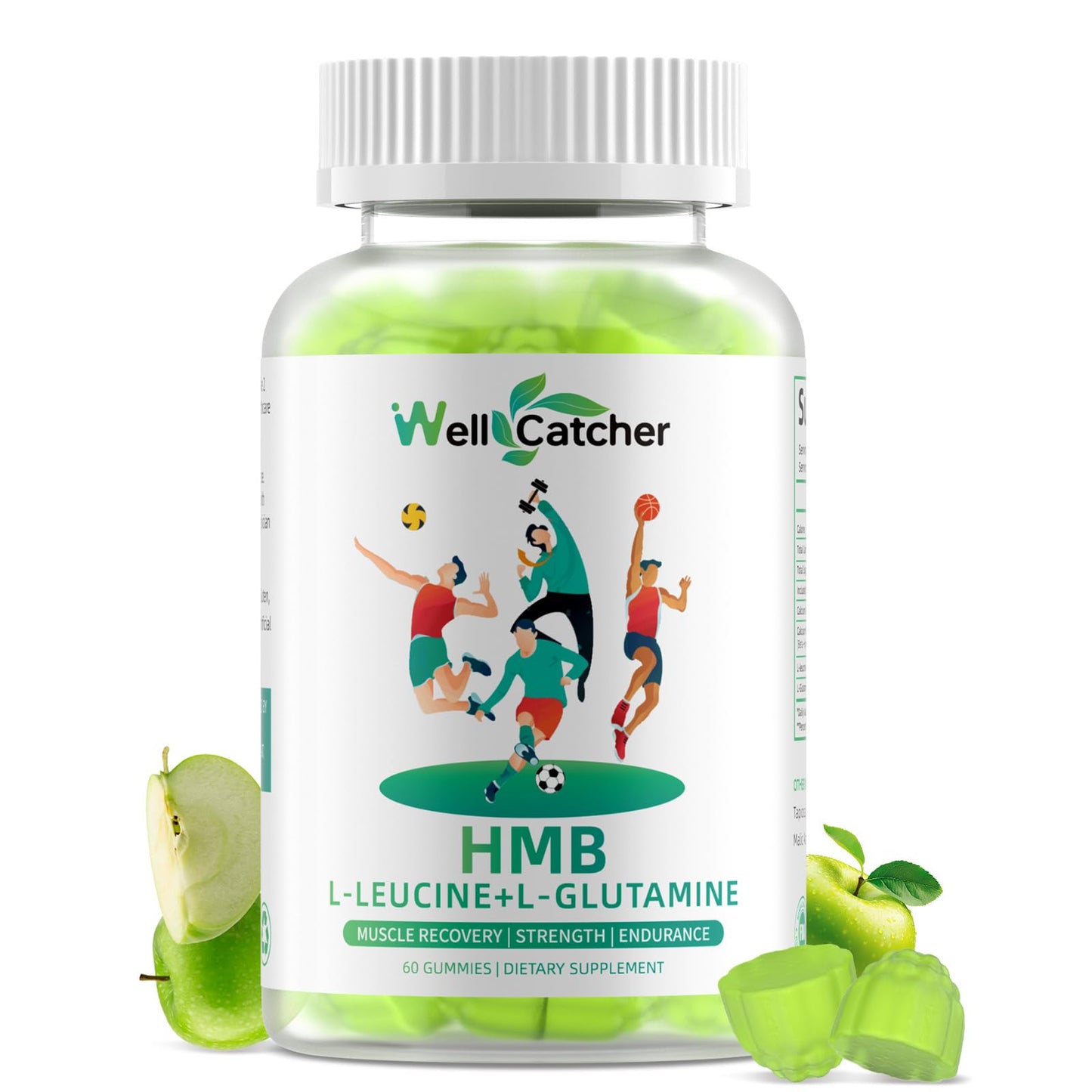 Wellcatcher HMB and Leucine Amino Acid Gummies, 60 Count