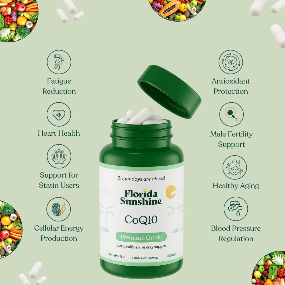Florida Sunshine Premium CoQ10 200mg, 60 Capsules