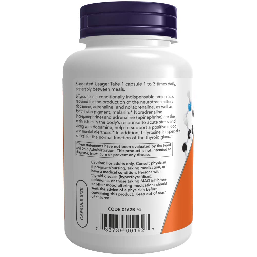 NOW Foods L-Tyrosine 500 mg Capsules, 240 Capsules