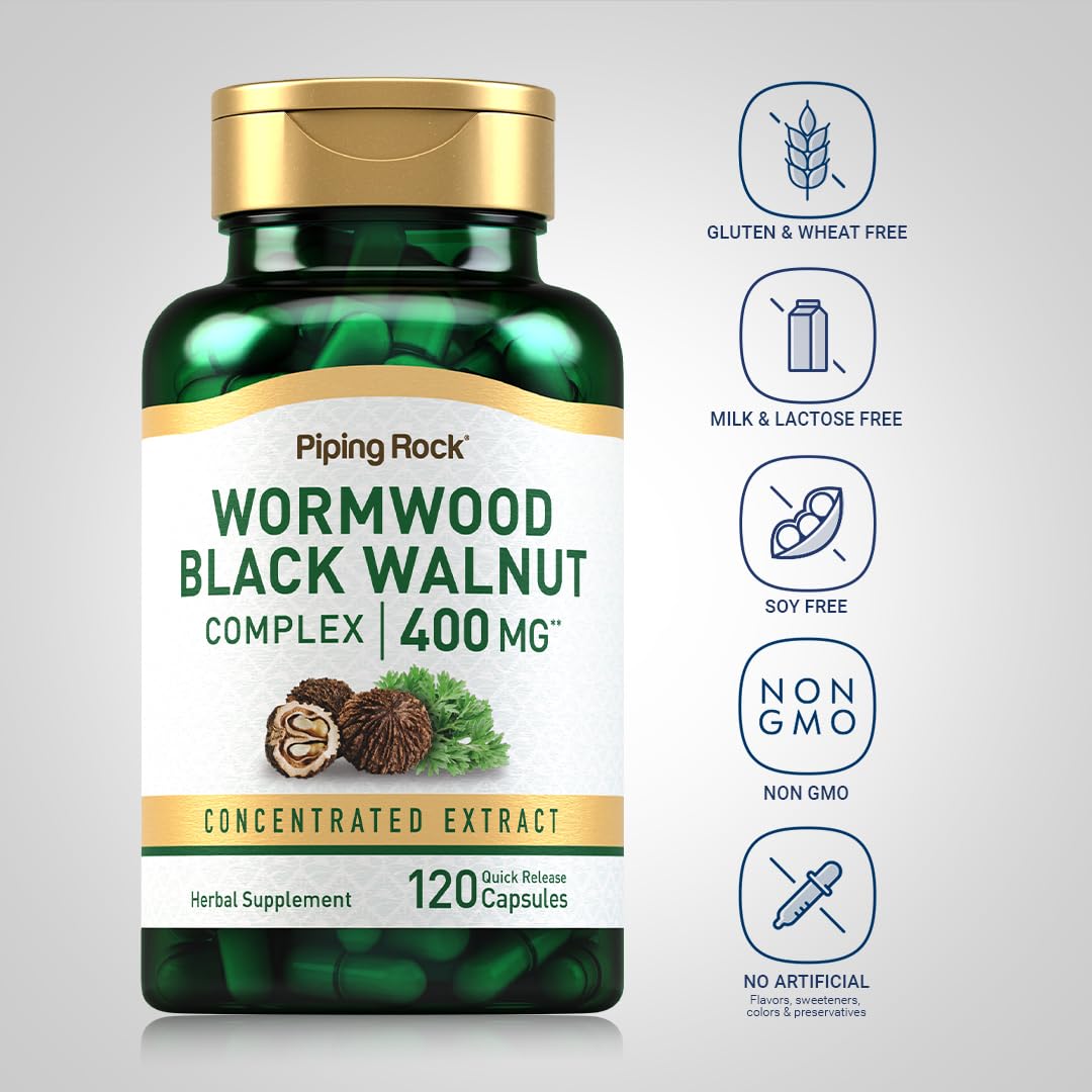 Piping Rock Wormwood Black Walnut Capsules 120 Count
