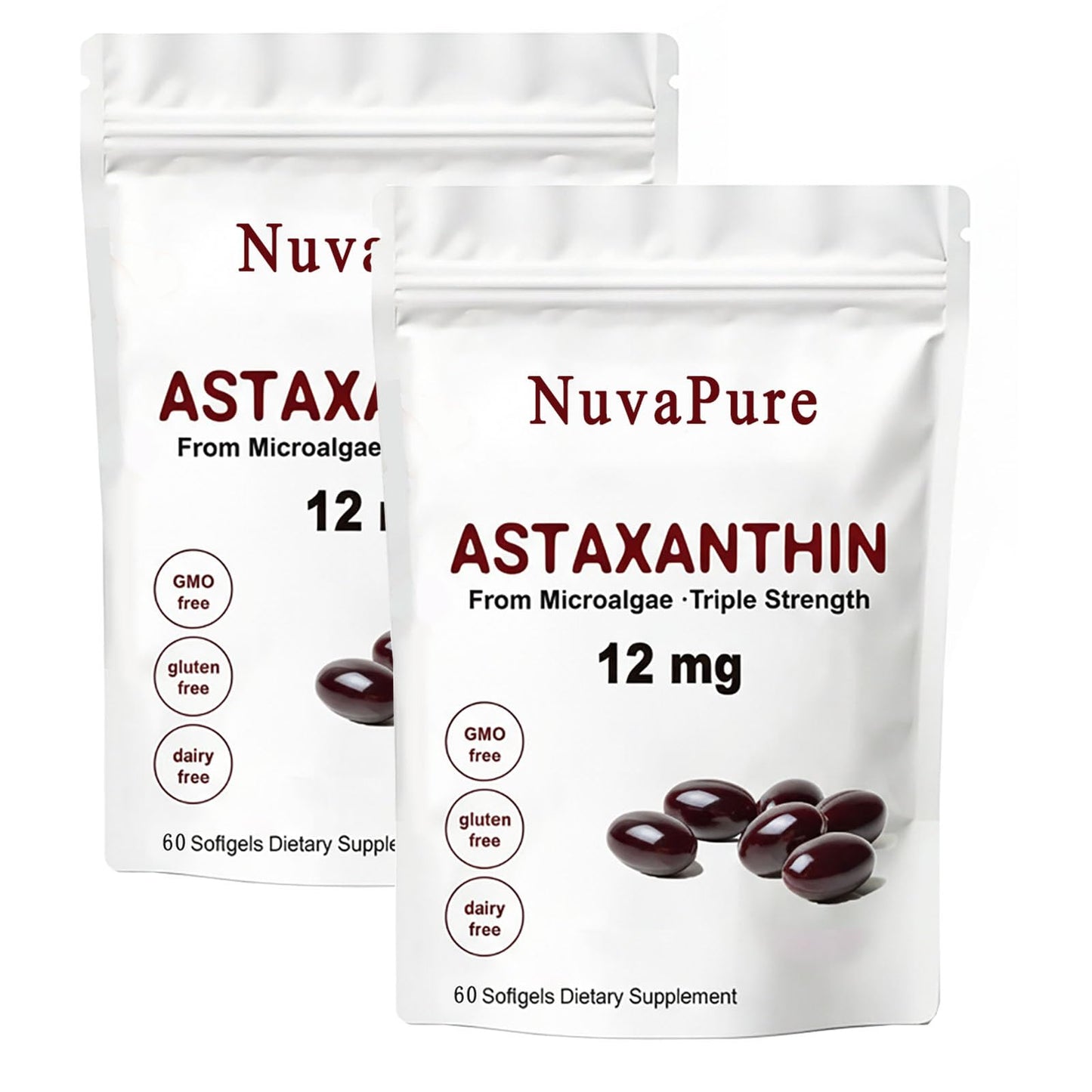 Snowpal Nuvapure Astaxanthin with MCT Oil - Pure 12mg Gummy, 1 Count