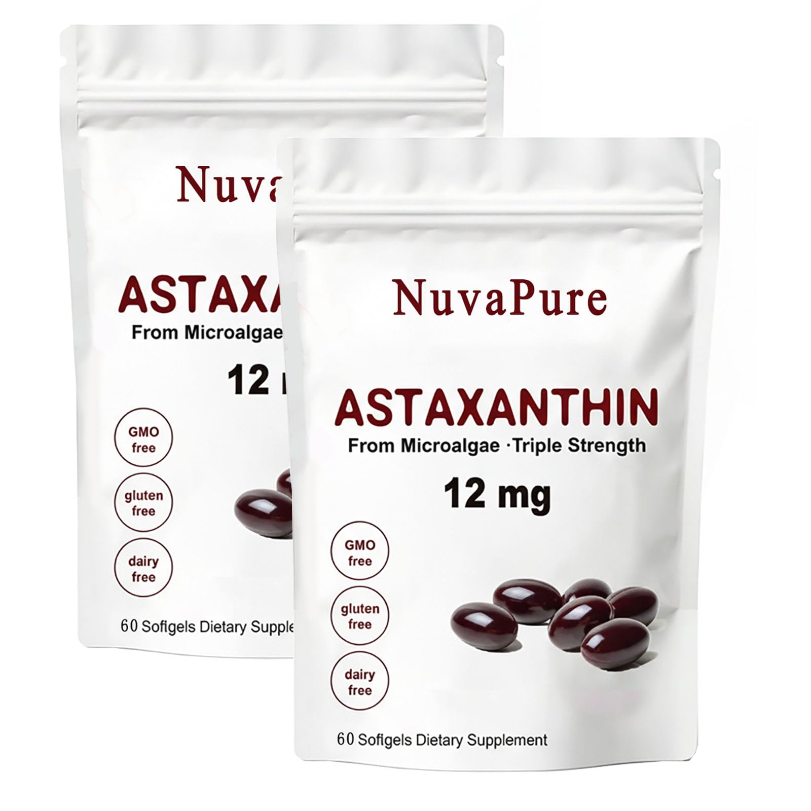 Snowpal Nuvapure Astaxanthin with MCT Oil - Pure 12mg Gummy, 1 Count