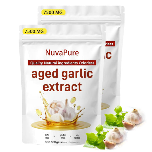 Final Putt Nuvapure Aged Garlic 24-Month Aged Garlic Extract Odorless Capsules, Non-GMO, 300 Capsules