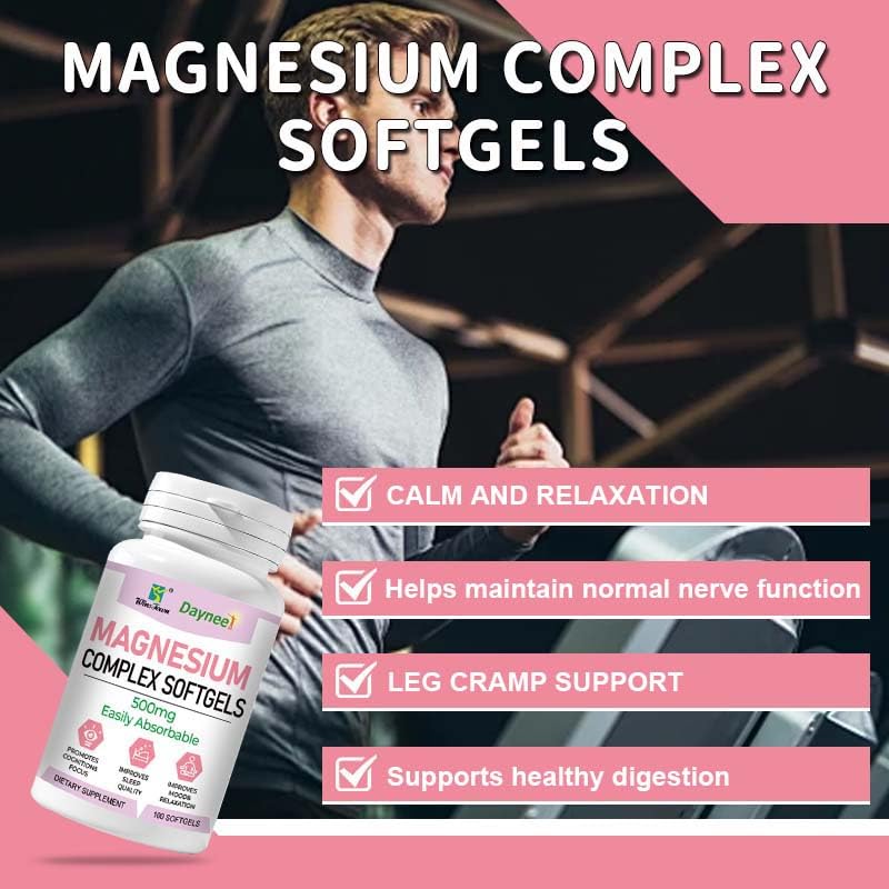 FARWIX Magnesium Complex Softgels 500mg – Magnesium Supplement for Sleep, Relaxation & Muscle Support – Easy-to-Swallow Softgels – Daily Magnesium for Calm & Wellness, 100 Softgels