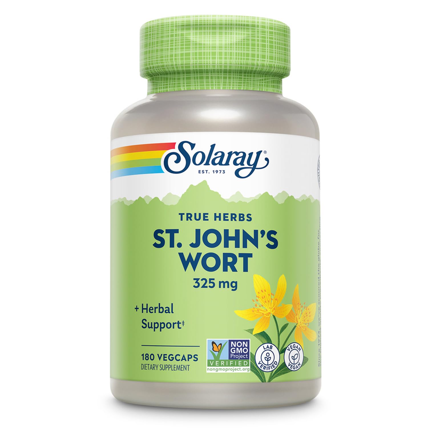 Solaray St Johns Wort 325 mg Whole Aerial Capsules 180 Count