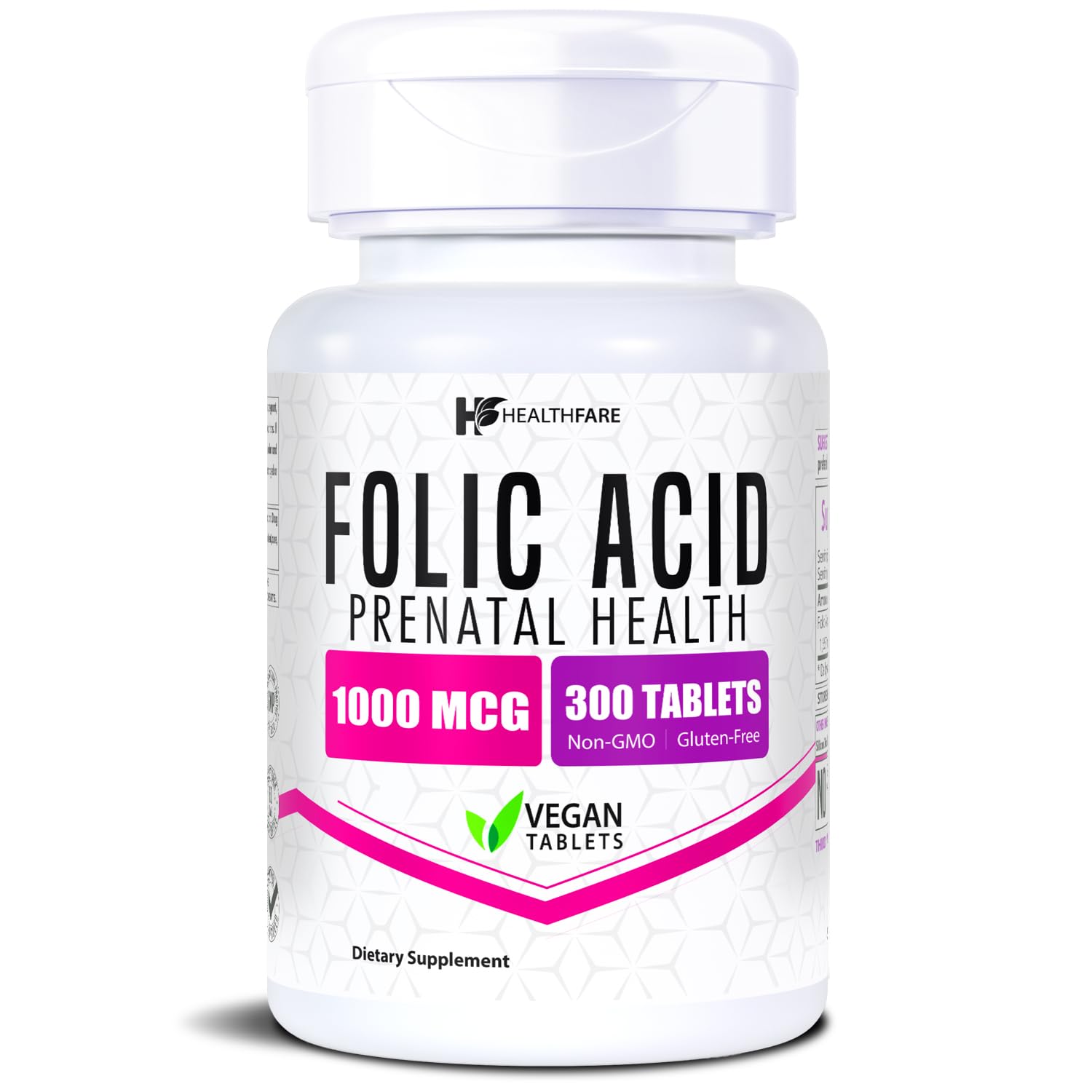 Healthfare Folic Acid 1000mcg Tablet 300 Count