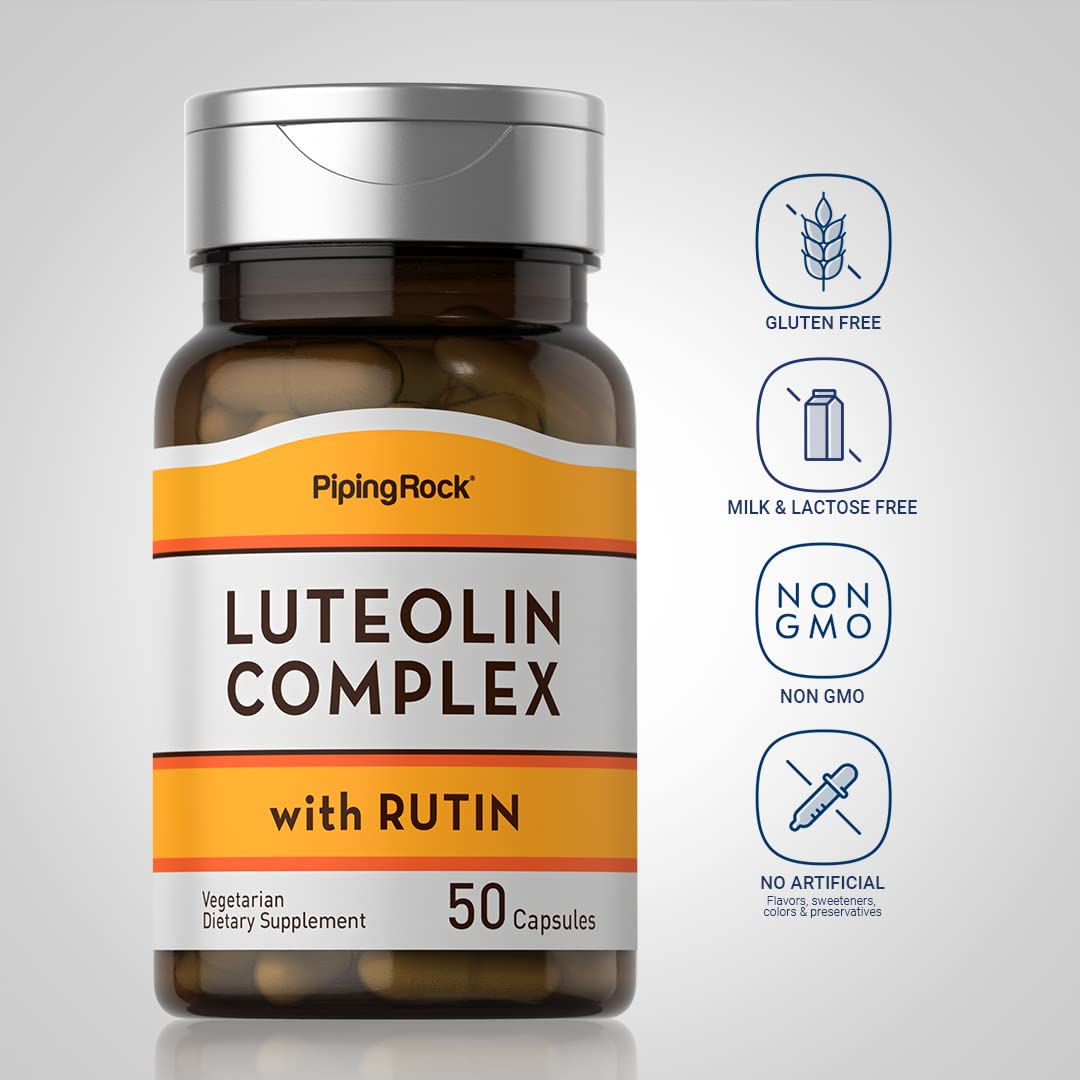 Piping Rock Luteolin Complex with Rutin Supplement Capsules, 50 Count