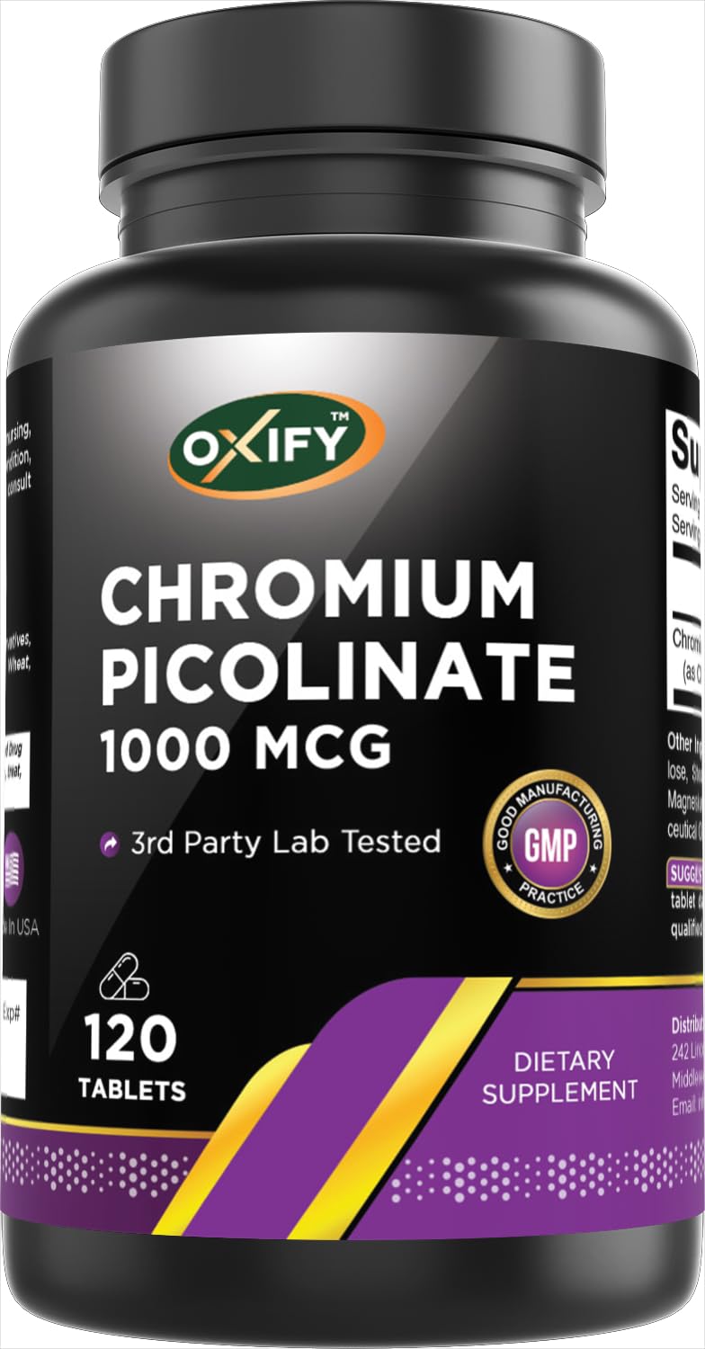 Oxify Chromium Picolinate 1000 mcg Tablet, 120 Count