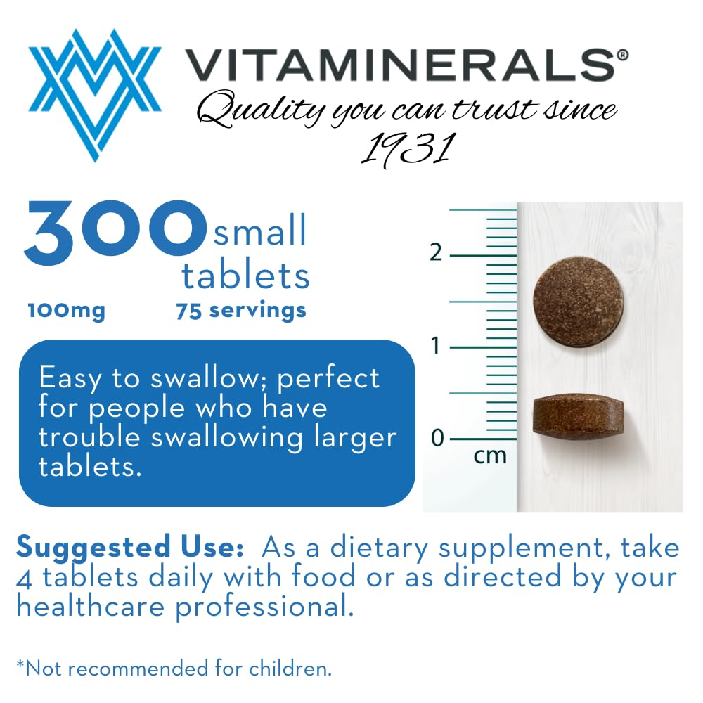 Vitaminerals Deceliron 100mg Iron Tablet, Non-GMO, Vegan, Gluten & Dairy Free, 300 Tablets