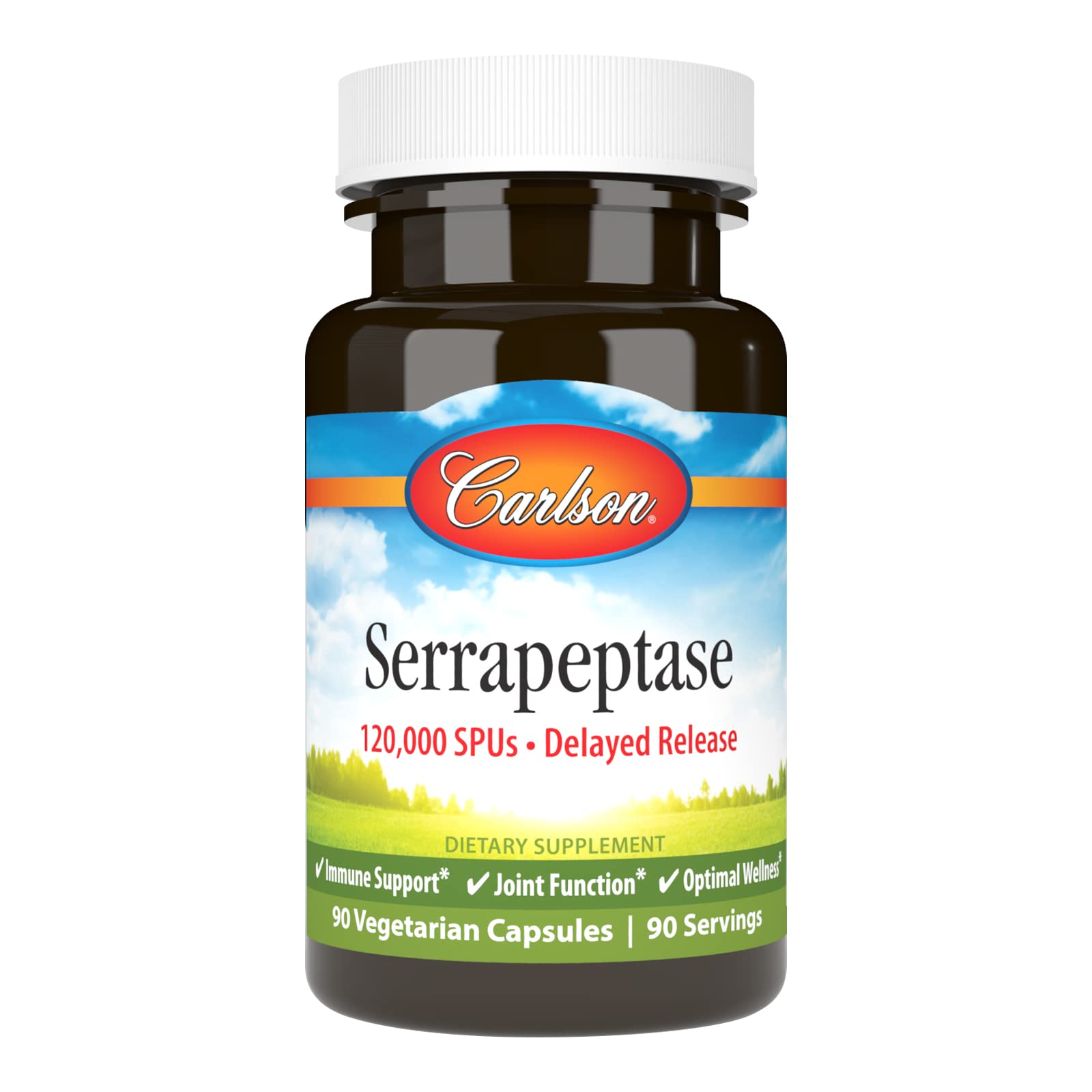Carlson Serrapeptase 120000 SPUs Delayed Release Capsule, 90 Count