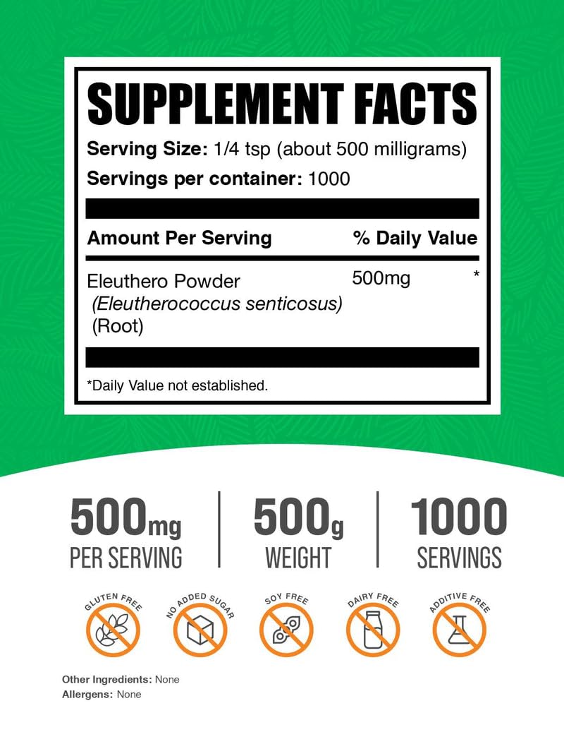 BulkSupplements Eleuthero Powder (Siberian Ginseng) 17.6 oz