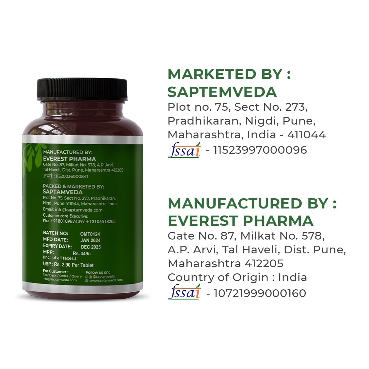 Generic Senta Natural Moringa Tablets, Drumstick Leaf Tablets, 120 Tablets