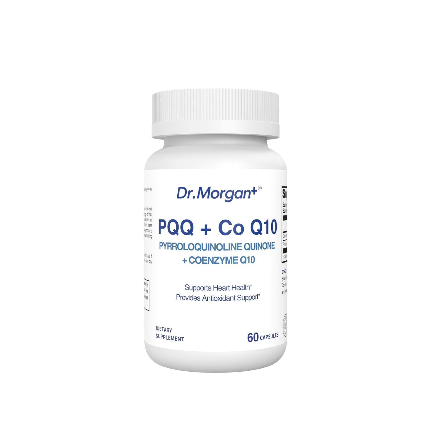 DR.MORGAN PQQ 25mg (Pyrroloquinoline Quinone) & CoQ10 100mg - Mitochondrial Energy & Cellular Vitality Support - Cognitive Antioxidant Formula, Capsule, 60 Count