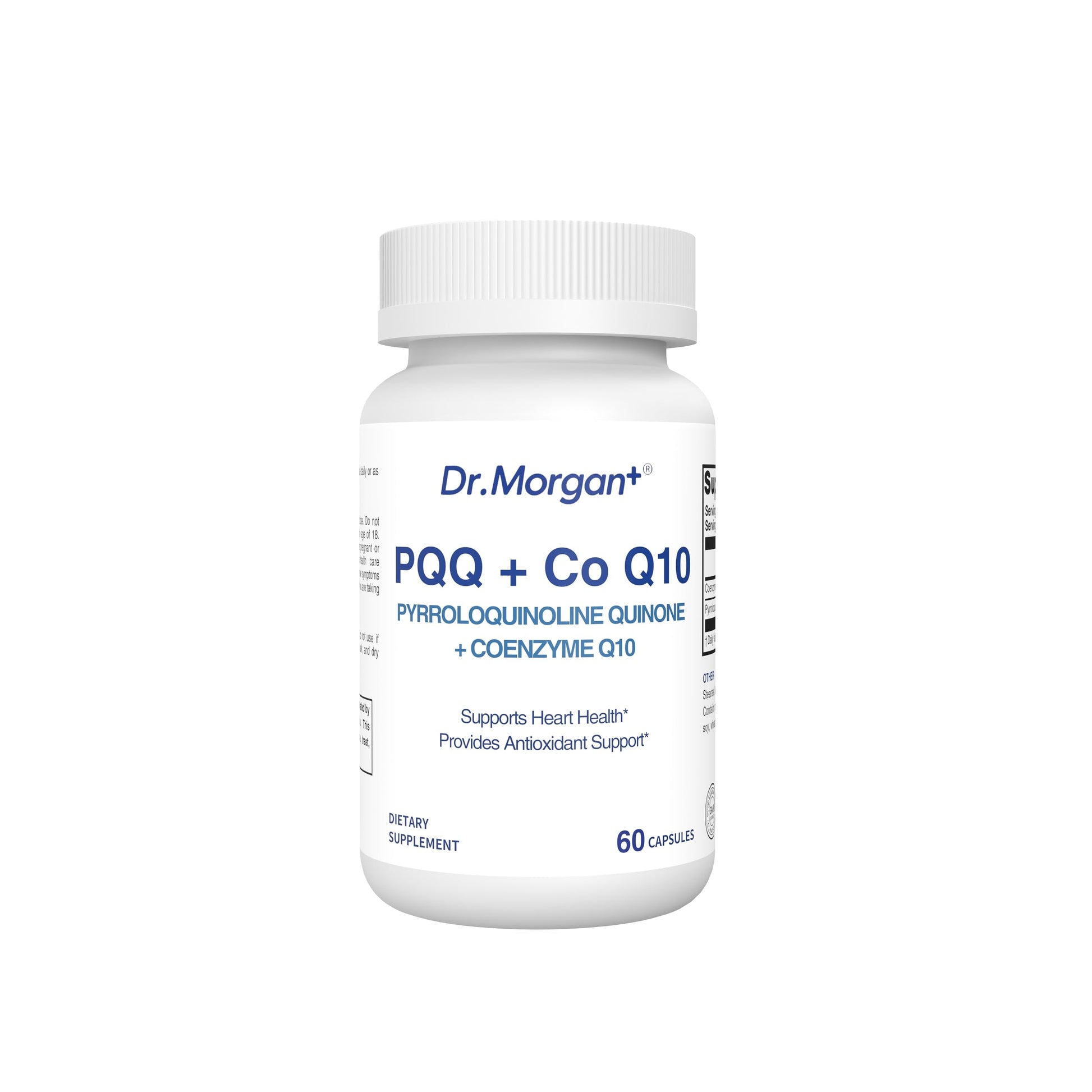 DR.MORGAN PQQ 25mg & CoQ10 100mg Mitochondrial Energy & Cellular Vitality Support - Cognitive Antioxidant Formula Capsules, 60 Count