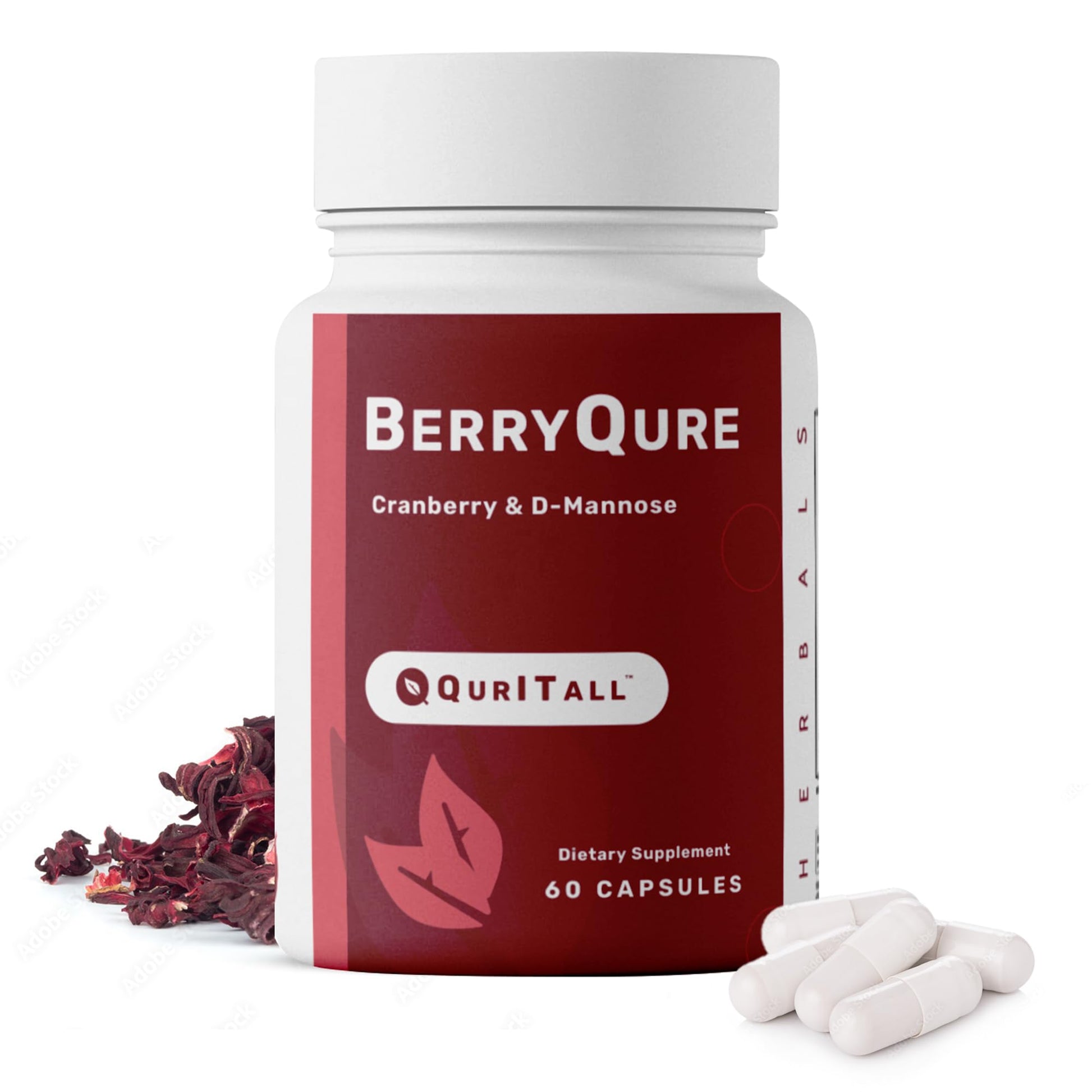 QurItAll BerryQure Cranberry & D-Mannose Supplements for Women, 60 Capsules