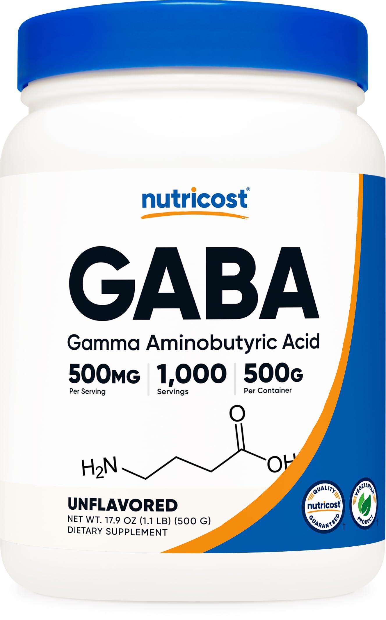 Nutricost Pure GABA (Gamma Aminobutyric Acid) Powder 35.274 oz