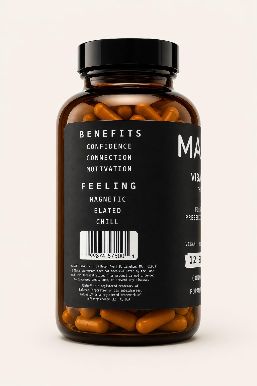 MAGNAT Alcohol Alternative Nootropic Supplement for Mood, Focus & Relaxation – Social Performance Capsules, Caffeine Free, 12 Capsules