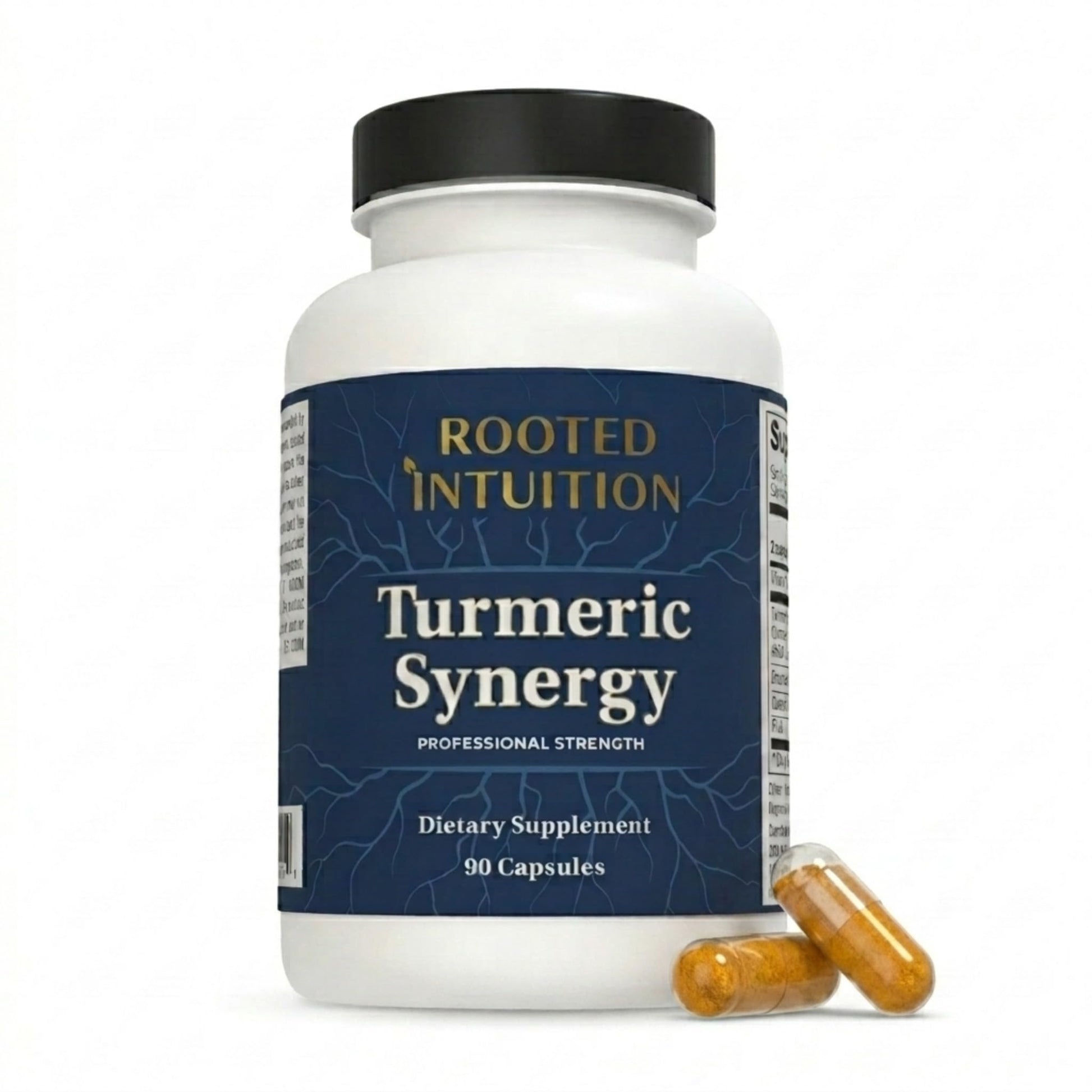 Rooted Intuition Turmeric Curcumin Matrix with Quercetin, Bromelain & Rutin, Inflammation & Joint Support, 90 Capsules