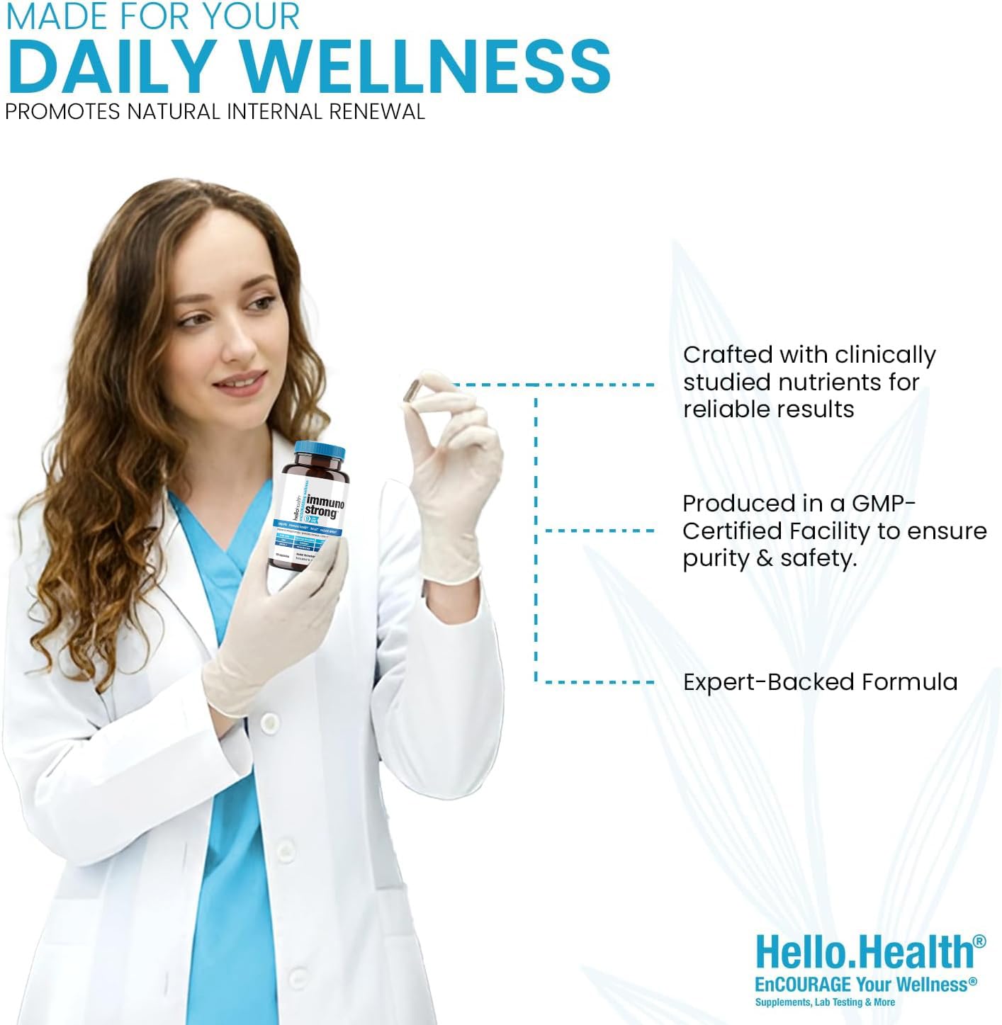 HELLO HEALTH Immunostrong Daily Immune Support 9-in-1 Immunity Vitamins with Immune Booster, Capsule, 60 Count