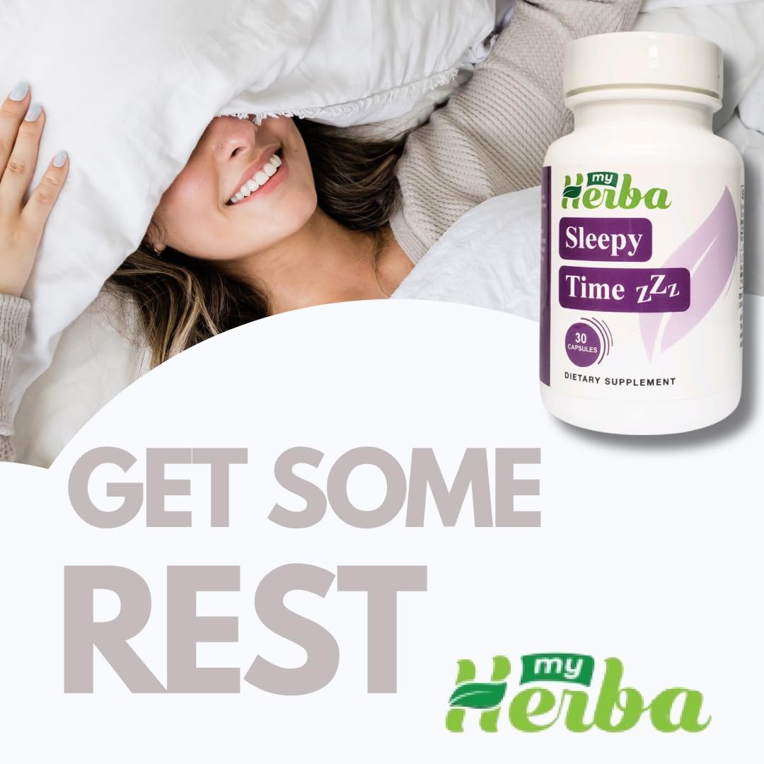 MyHerba Non-Habit Forming Melatonin & Magnesium Sleep Aid Capsule, 30 Capsules
