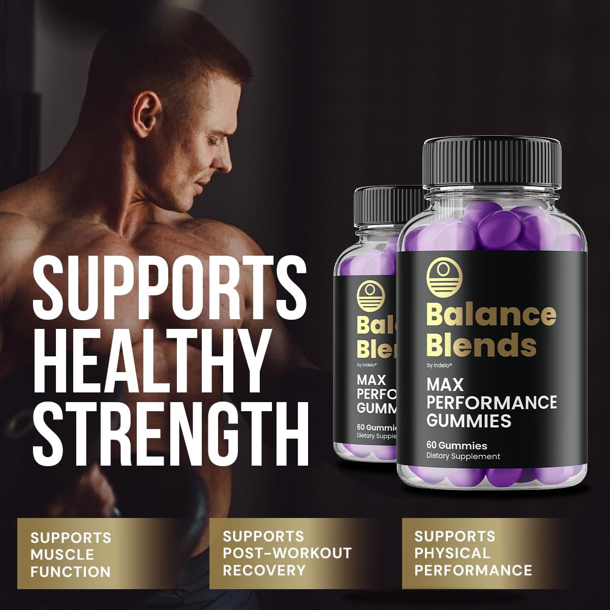Indelo Balance Blends Advanced Formula Supplement for Daily Health Support Gummies, 60 Count