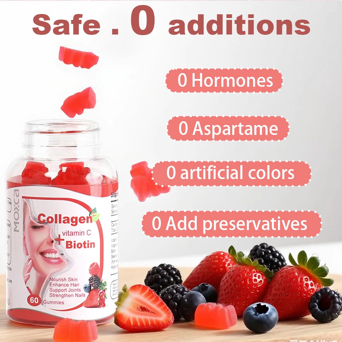 Moxca Hydrolyzed Marine Collagen Gummies, 60 Count