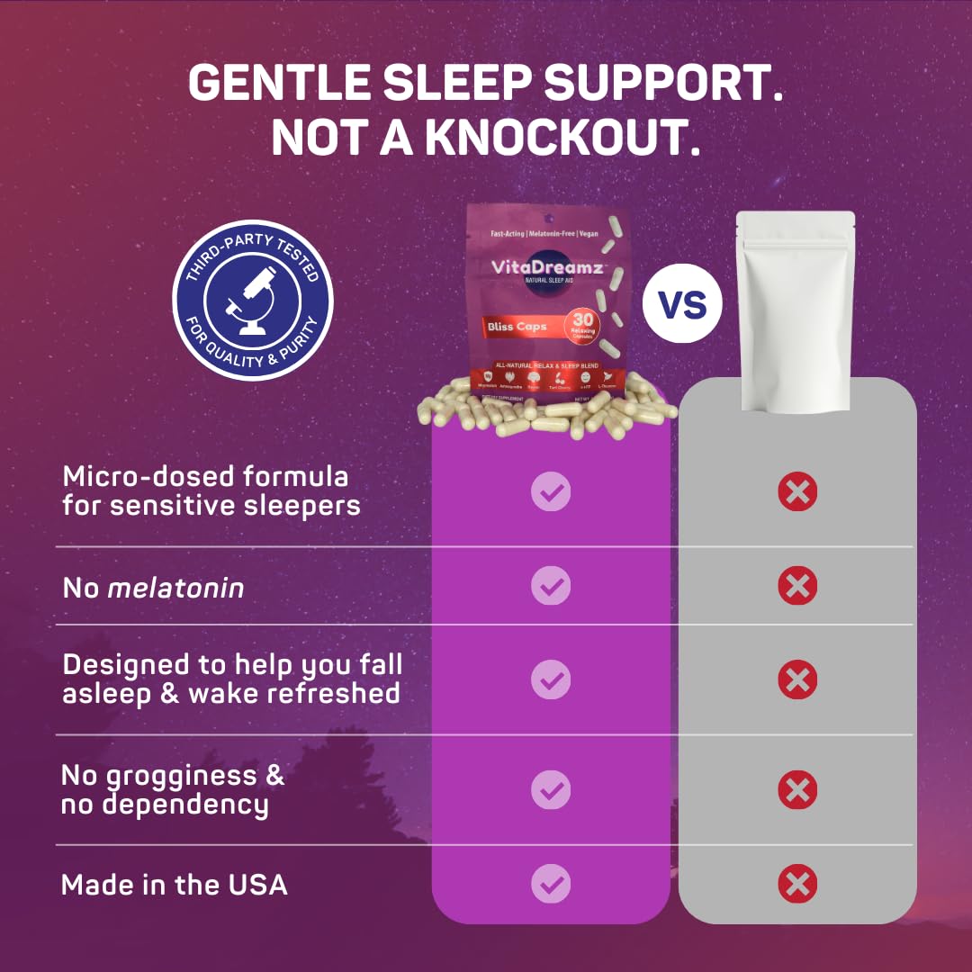 VitaDreamz Melatonin-Free Sleep Capsules, 30 Count
