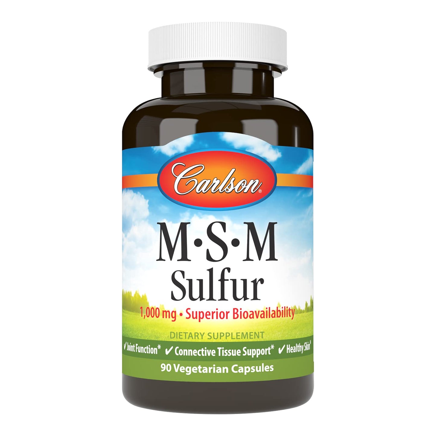 Carlson M-S-M Sulfur 1000 mg Superior Bioavailability, Joint Function, Connective Tissue Support & Healthy Skin Capsules 90