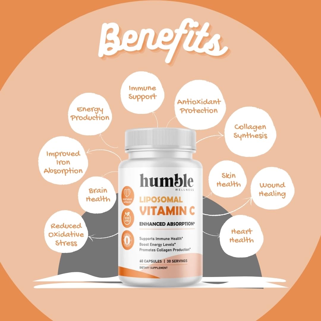 Humble Wellness Liposomal Vitamin C - Advanced Absorption Formula Capsule 60 Count