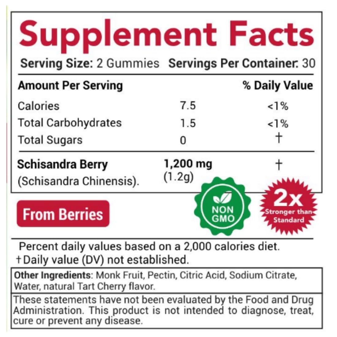 Generic Schisandra Supplement 1200mg Gummies, 60 Count