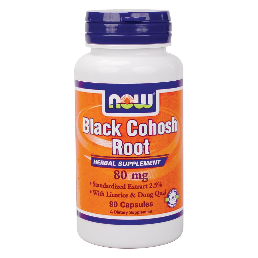 NOW Foods Black Cohosh Root 80 mg Capsule, 3 Pack