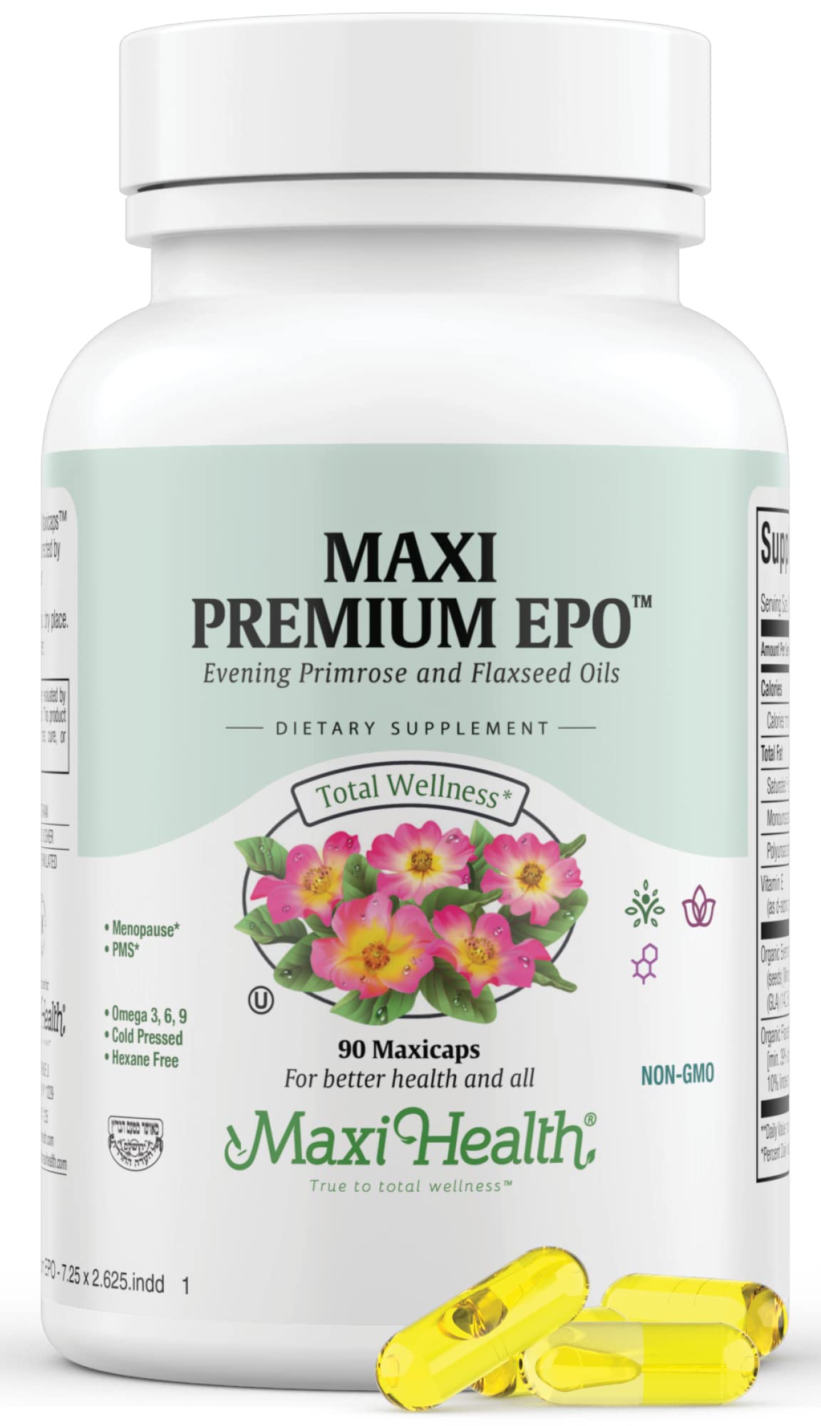 Maxi Health Women's Organic Evening Primrose Oil Capsule 90 Count
