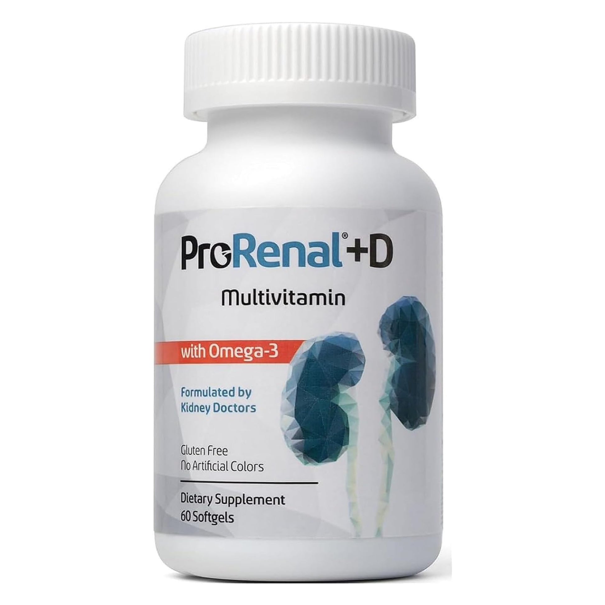 Nephroceuticals ProRenal+D with Omega-3 Fish Oil Kidney Multivitamin Softgels, 60 Softgels