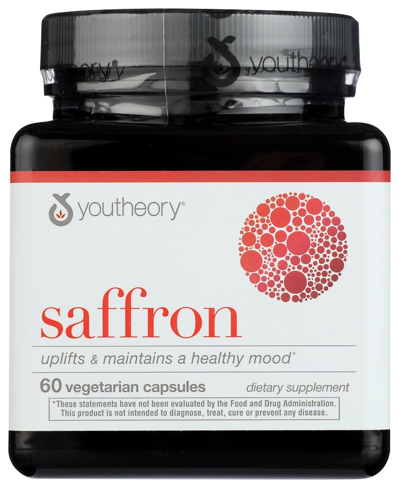Youtheory Saffron Advanced Dietary Supplement Capsules, 60 Count