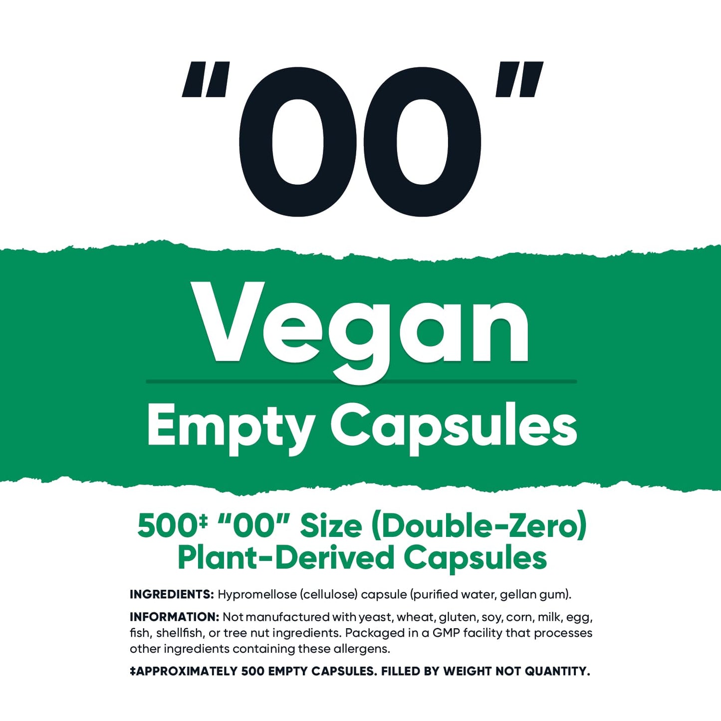 Nutricost Empty Capsules Size 00, 500 Count